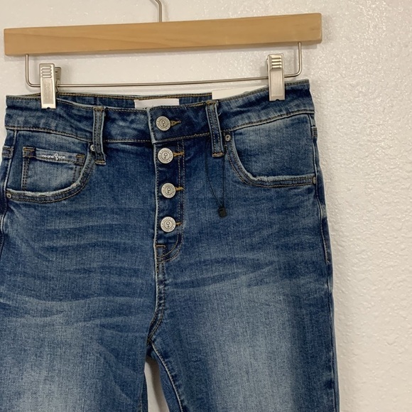 Insane Gene Dark Wash Distressed Mid-Rise Skinny Jeans Size 7 NWT - Picture 2 of 8